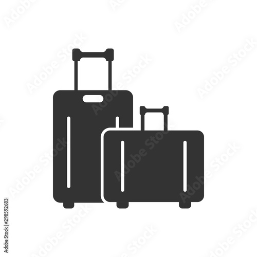 Travel bag icon in flat style. Luggage vector illustration on white isolated background. Baggage business concept.