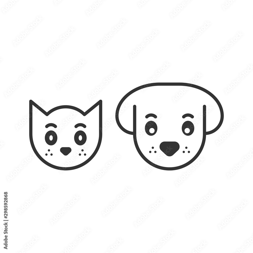 Funny White Cat Icon In Cartoon Style Stock Illustration