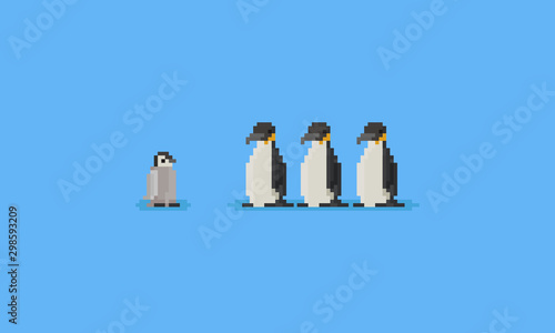 Pixel penguin.8bit animal.