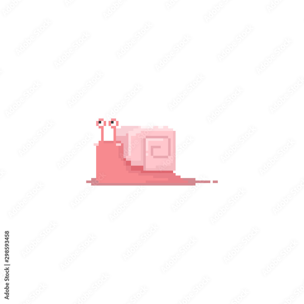 Pixel pink snail.8bit. Pixel pink snail.8bit.