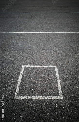 Simple square marking on car parking zone background