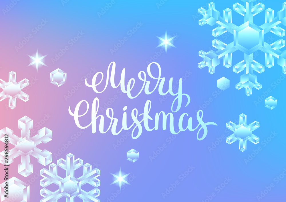 Card with crystal snowflakes. Card with crystal snowflakes.