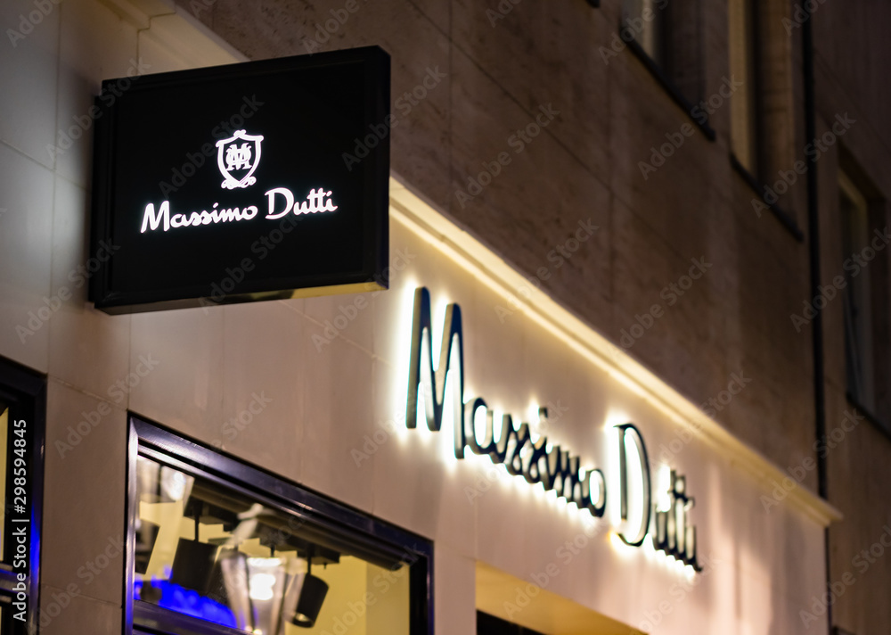 Nuremberg, Germany - October, 2019: Massimo Dutti store, a manufacturer and  retailer for fashion Stock Photo | Adobe Stock