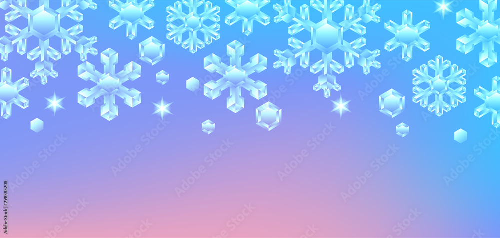 Card with crystal snowflakes.
