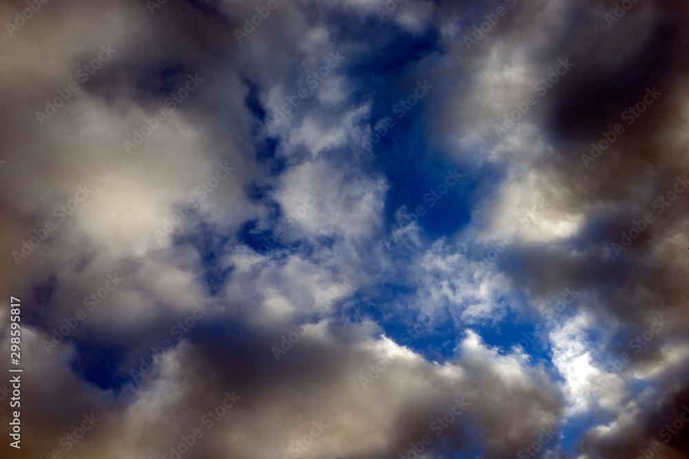 fluffy clouds in the blue skye, sweden