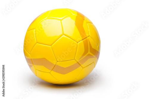 yellow football ball  isolated on white background