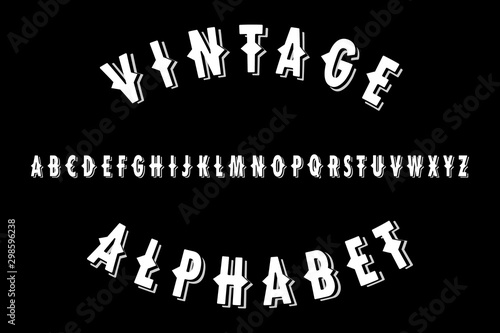 Simple vintage font of the English alphabet