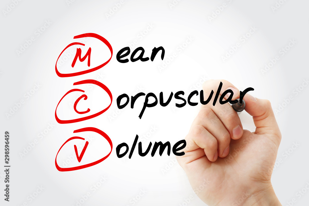 Fototapeta premium MCV - Mean Corpuscular Volume acronym with marker, concept background