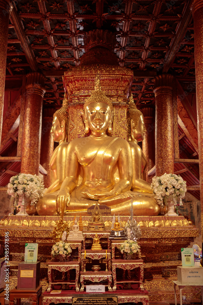 Nan province, Thailand - October 18, 2019: Phumin temple Tourist attractions culture.