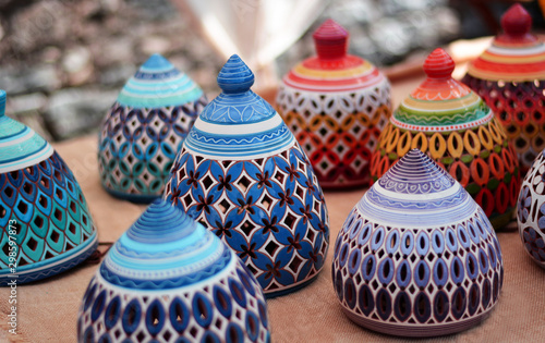 beautiful colored lamps