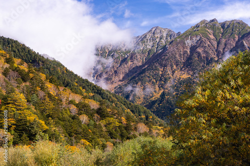 Beautiful scenic landscape view at Kamikochi National Park.