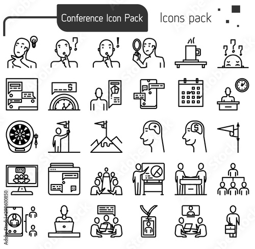 Conference Meeting Icons set