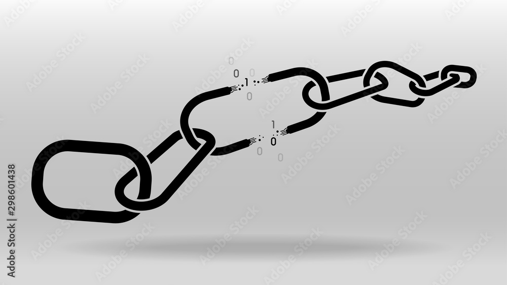 Obraz premium Broken chain sihouette vector