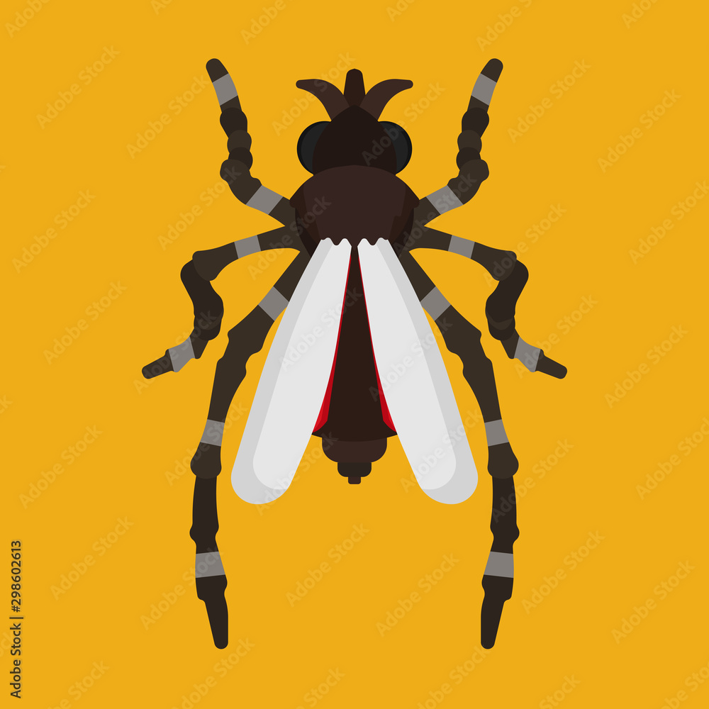 Mosquito insect vector icon animal bite. Isolated desease cartoon blood  gnat parasite pest. Tropical mascot danger Stock Vector | Adobe Stock