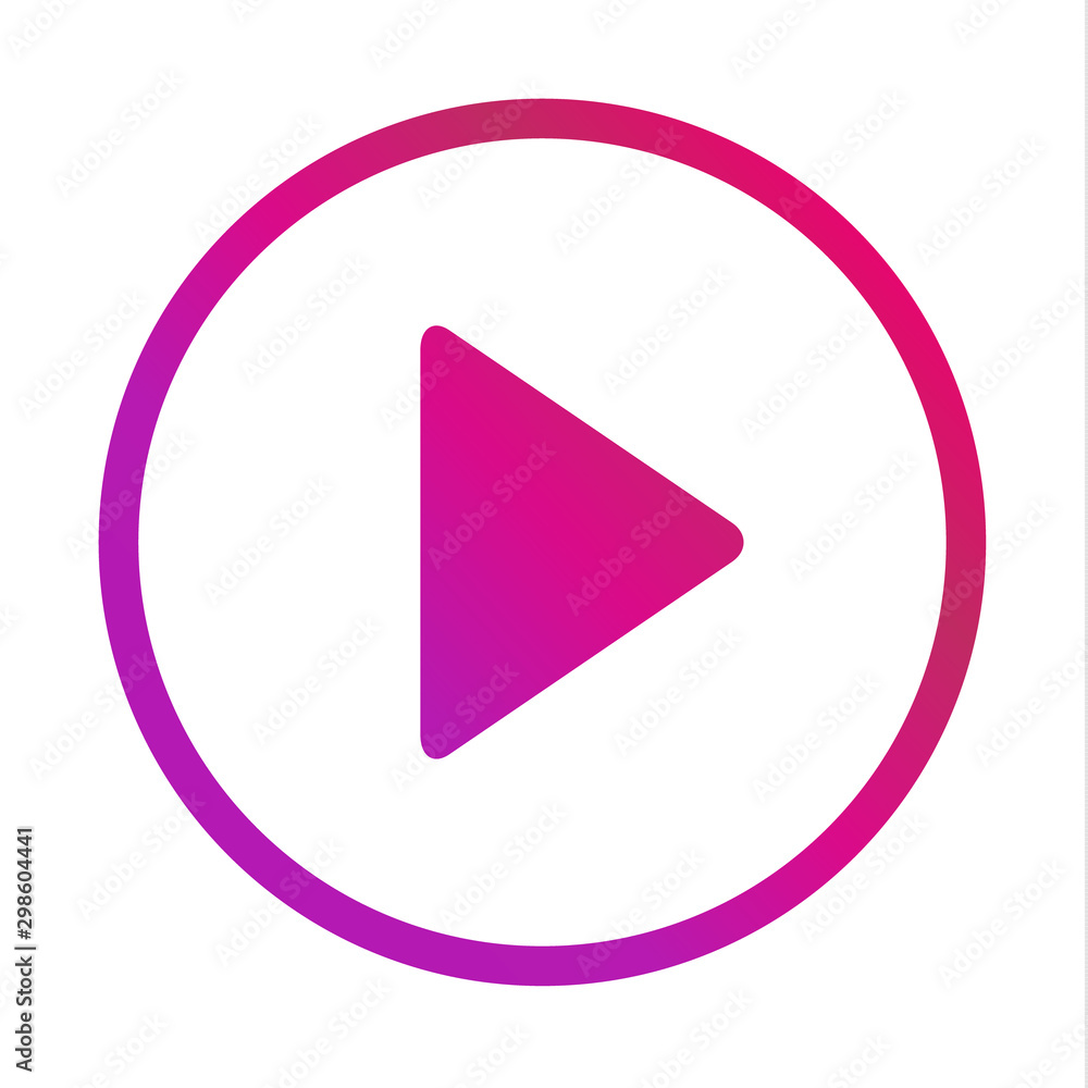 Play video button icon, sign vector isolated on white background Play video button icon, sign vector isolated on white background