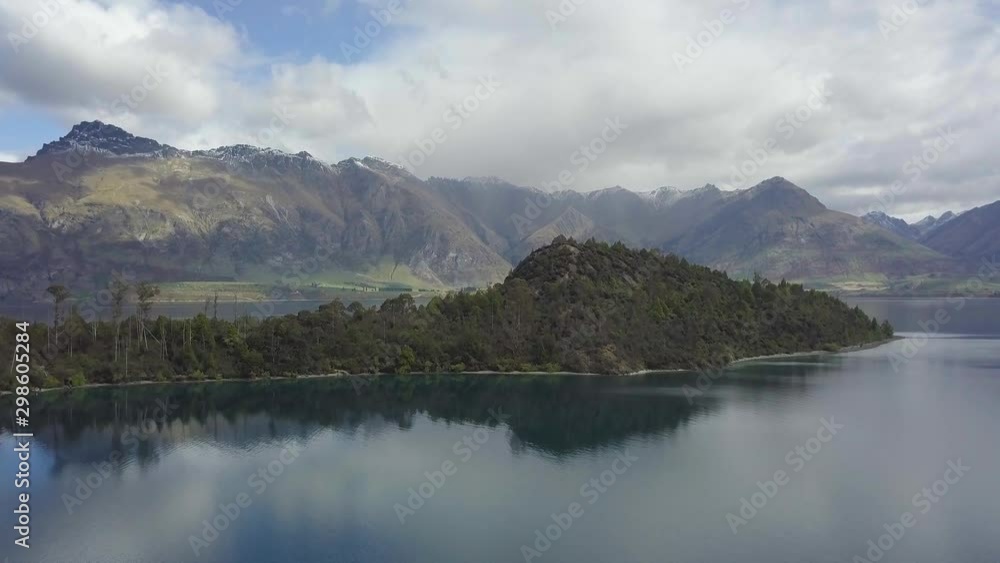 Aerial view of lake Wakatipu Aerial view of lake Wakatipu