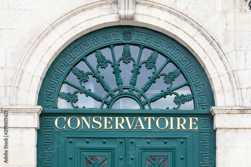 Entrance of the Conservatory of Music university in Orleans in France photo