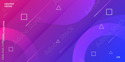 Abstract memphis vector background design. Vibrant art creative banner backdrop. Trendy shape cover gradient geometric graphic poster. Fluid wave motion overlay dynamic