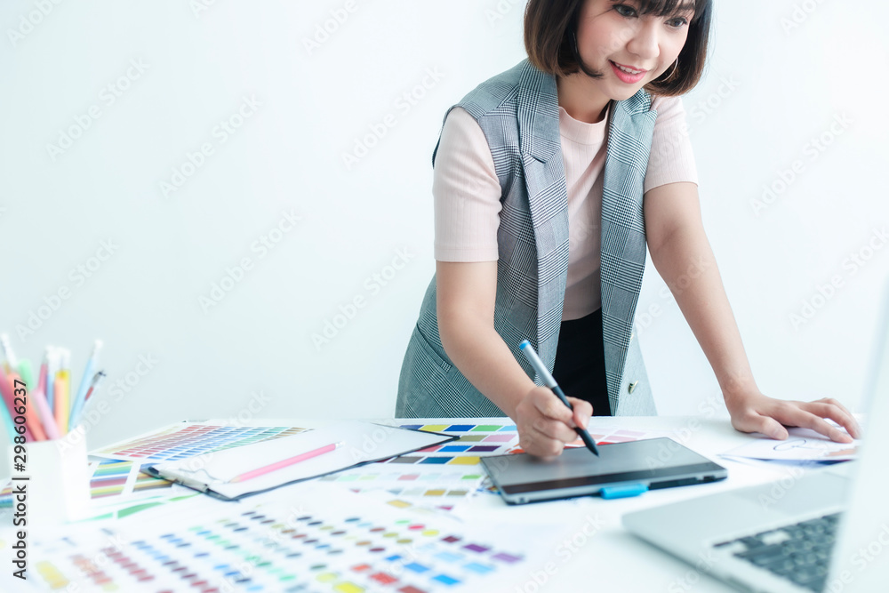 Graphic designer creative creativity work in studio. Graphic designer creative creativity work in studio.