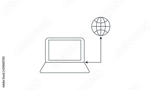 Internet connection icon for online access