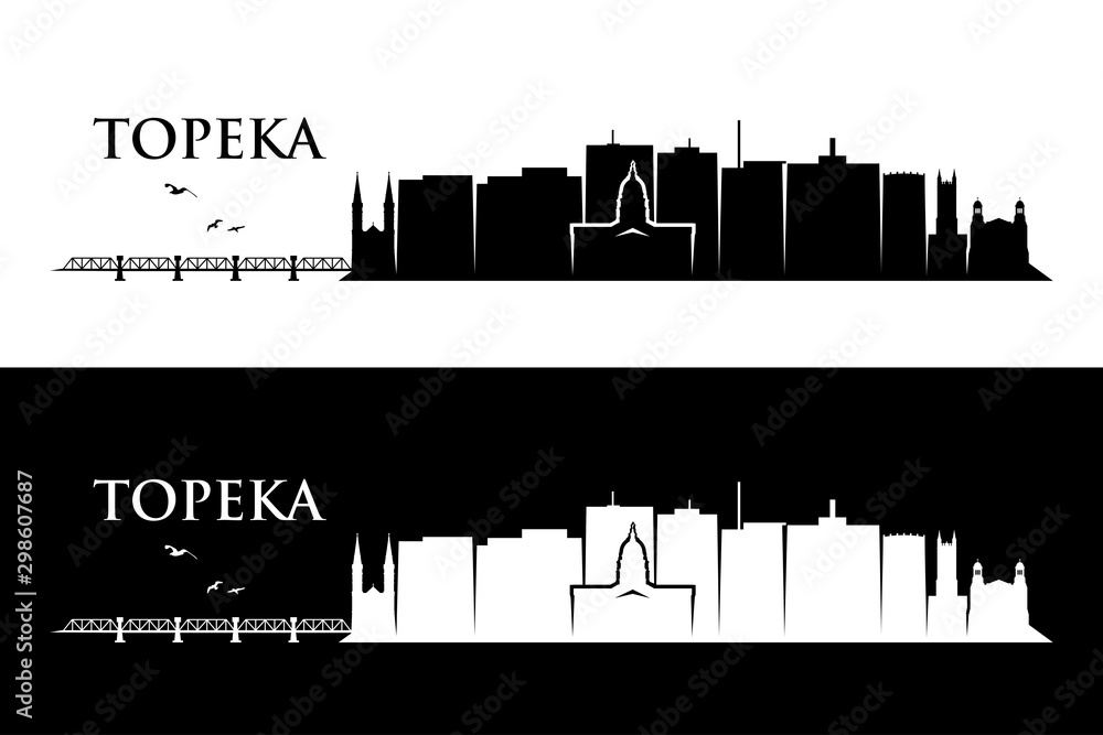 Topeka skyline - Kansas, United States of America, USA - vector illustration