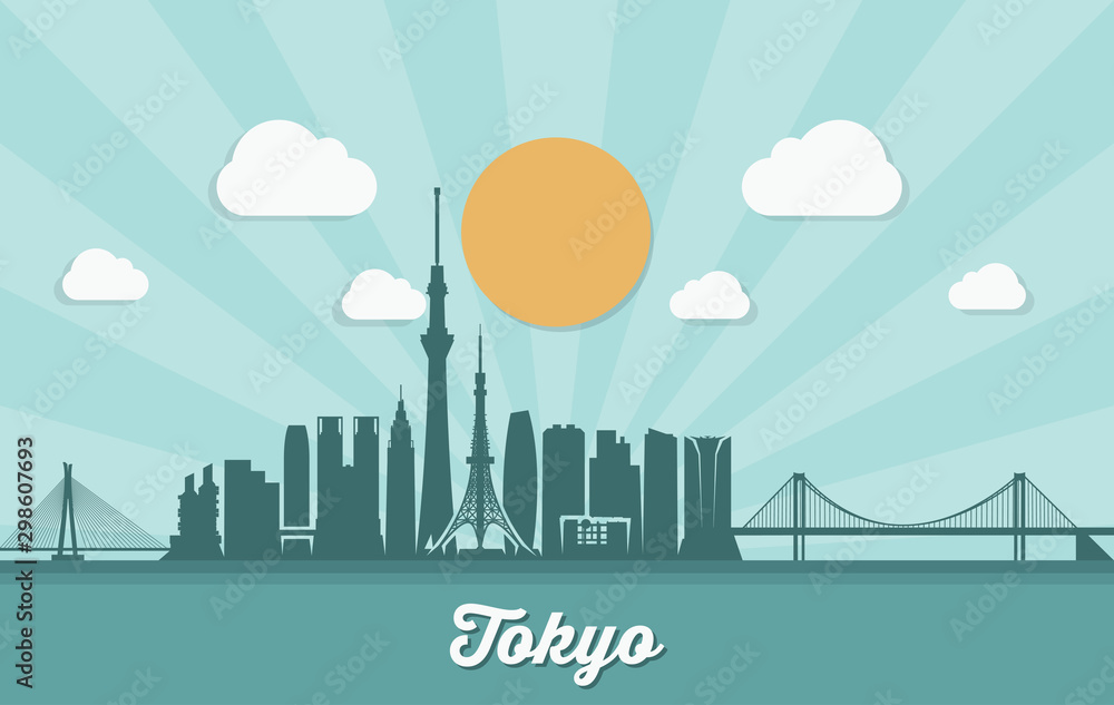 Tokyo skyline - Japan - vector illustration