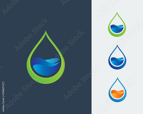 Ecology logo, Water Drop Logo, Water Drop Design Template vector illustration