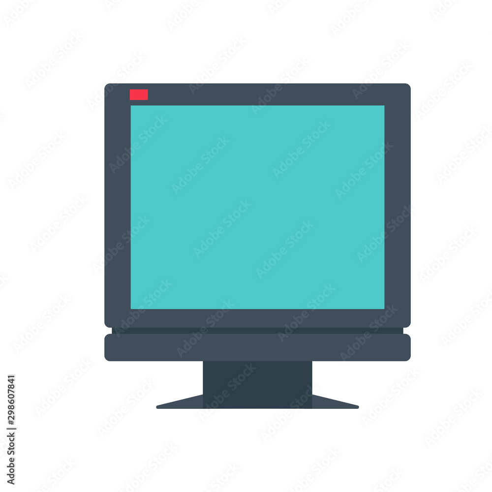Display monitor vector computer screen design isolated white blank. Illustration equipment device electronic technology digital lcd icon. Flat business front view desktop PC panel frame office Display monitor vector computer screen design isolated white blank. Illustration equipment device electronic technology digital lcd icon. Flat business front view desktop PC panel frame office