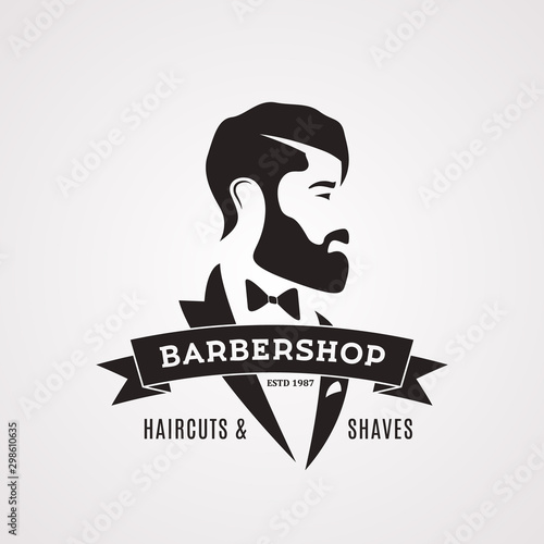 Vintage Barbershop design template. Gentleman vector illustration.