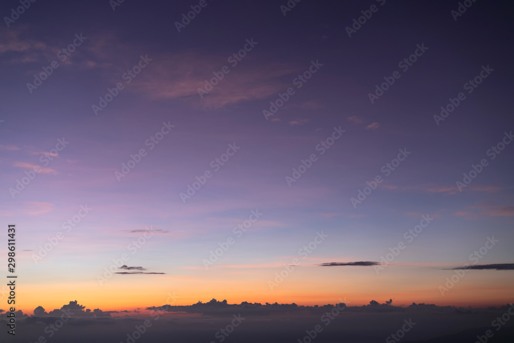 beautiful colorful sunset or sunrise sky with cloud background
