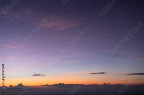 beautiful colorful sunset or sunrise sky with cloud background © AungMyo