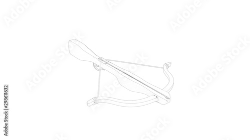 Tablou canvas 3d rendering of a crossbow isolated in white studio background