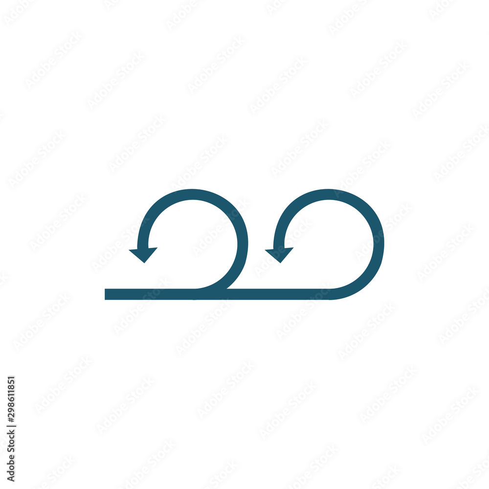Circular u-turn two directional arrows sign. Can be used for road signs or logo. Stock Vector illustration isolated on white background. Circular u-turn two directional arrows sign. Can be used for road signs or logo. Stock Vector illustration isolated on white background.