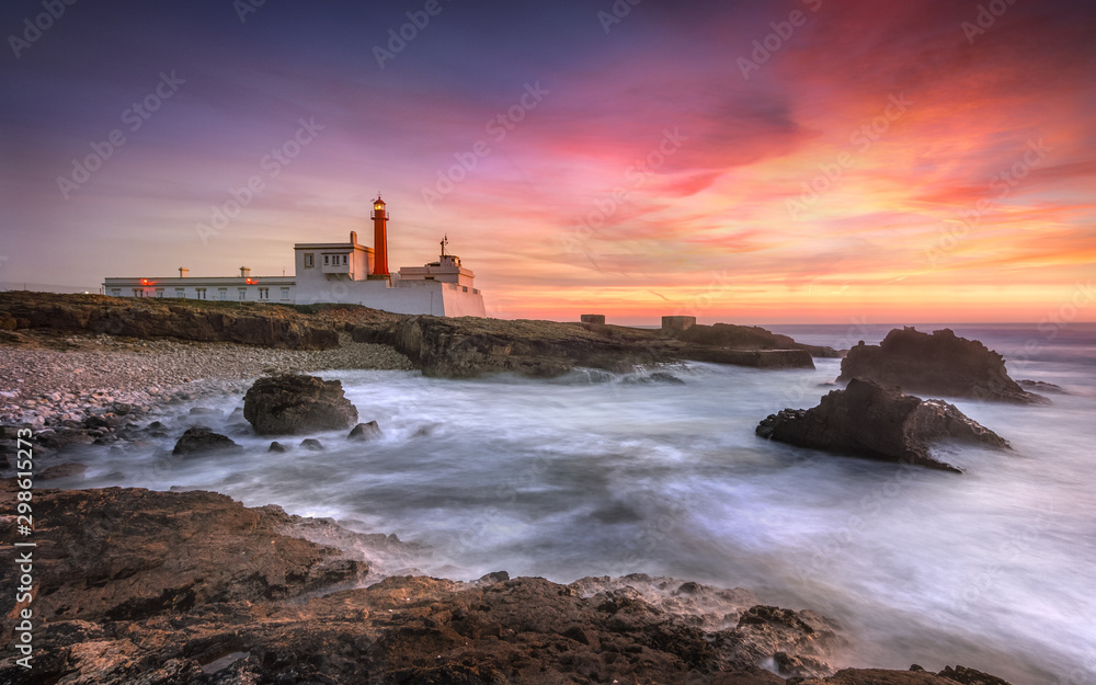 Lighthouse and magic sunset