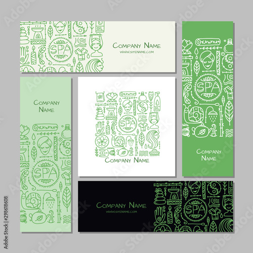 Corporate flat mock-up template. Spa salon background