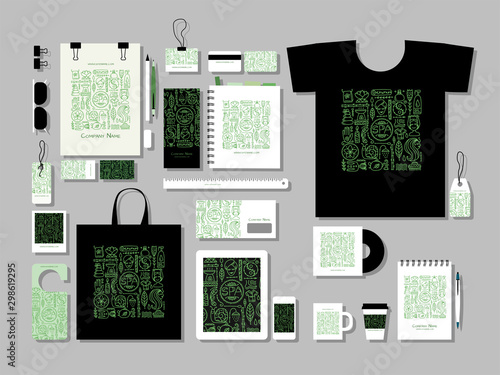 Corporate flat mock-up template. Spa salon design
