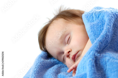 Close-up portrait of a sweet sleepping little girl © YouraPechkin