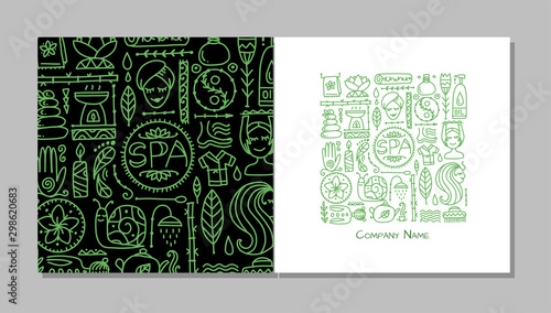 Book cover design. Spa salon background