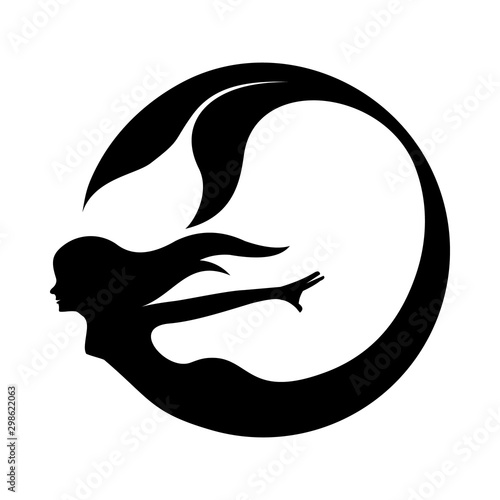Canvas-taulu mermaid logo vector template