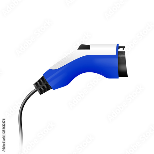 Plug from electric car charging station. Vector illustration.