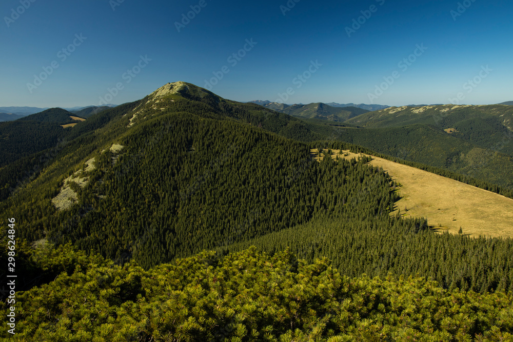 Obraz premium highland lonely peak hiking destination Carpathians mountains in Ukraine travel life style concept landscape photography 