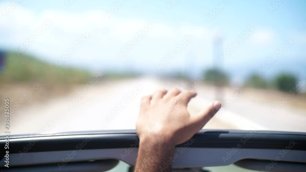 custom made wallpaper toronto digitalHappy Loving Couple Gently Touching With Hands In Car Drive On Road
