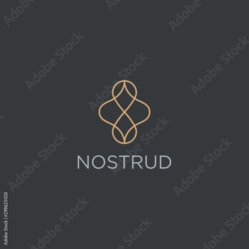 Abstract premium linear vector logotype. Motion wave flow logo symbol.