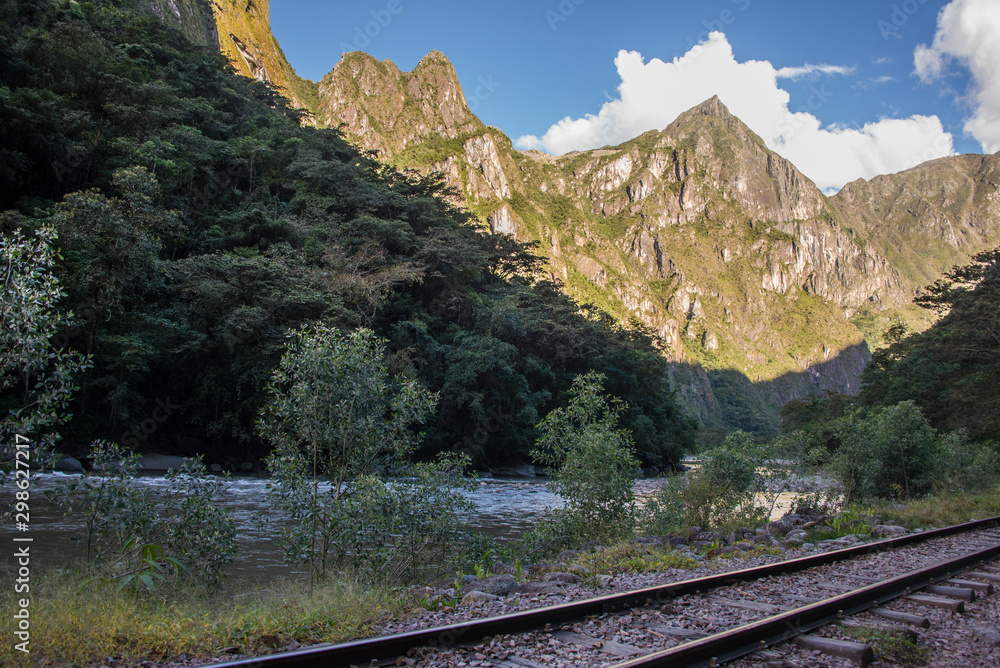 Fototapeta premium Railway to Aguascalientes in Peru