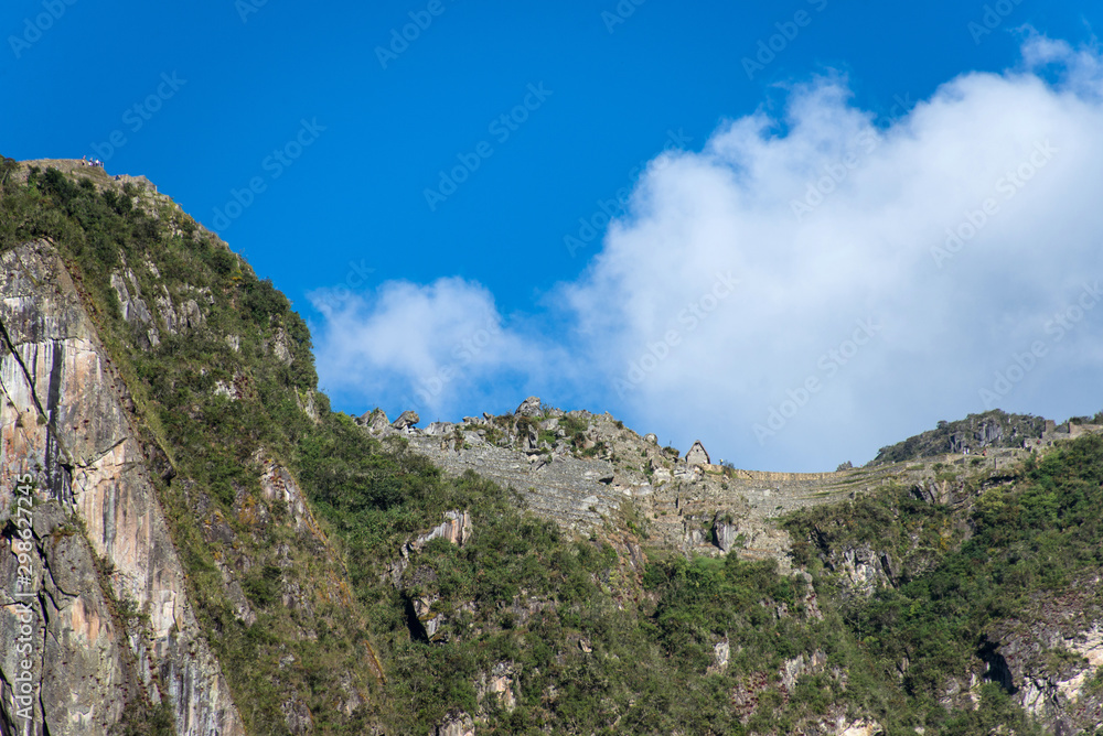 Machu Picchu in Peru is one of the New Seven Wonders of the World. View from the railway to Aguas Calientes
