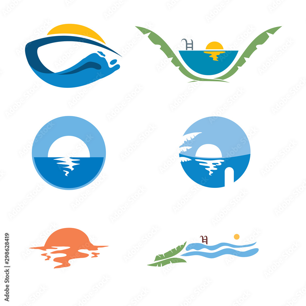 Nature, Water and swimming pool Icon collection (Vector Art) Nature, Water and swimming pool Icon collection (Vector Art)