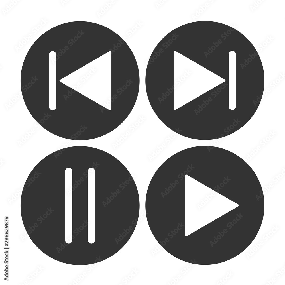 Play button icon. Music and video forward click shape symbol. Push arrow start  player media. New EPS 10 Vector illustration Stock Vector