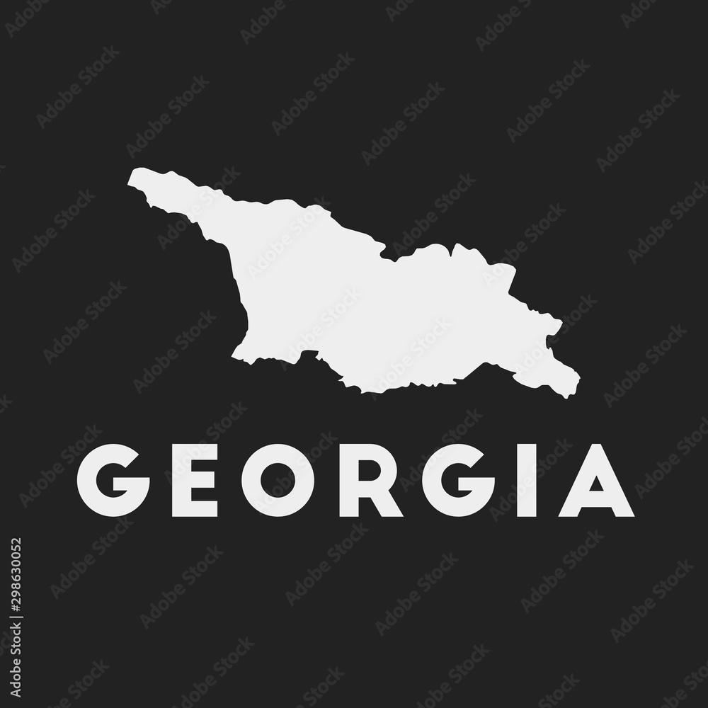 Georgia icon. Country map on dark background. Stylish Georgia map with country name. Vector illustration.