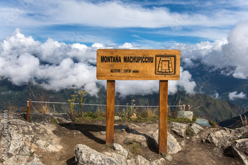 Peak of mountain Machupicchu in Peru