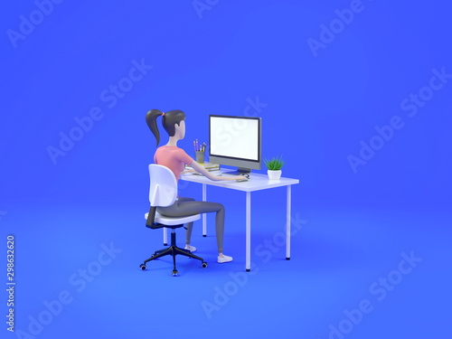 Modern 3d character web development isometric illustration. Learning programming languages. Concept for online courses. 3d render.